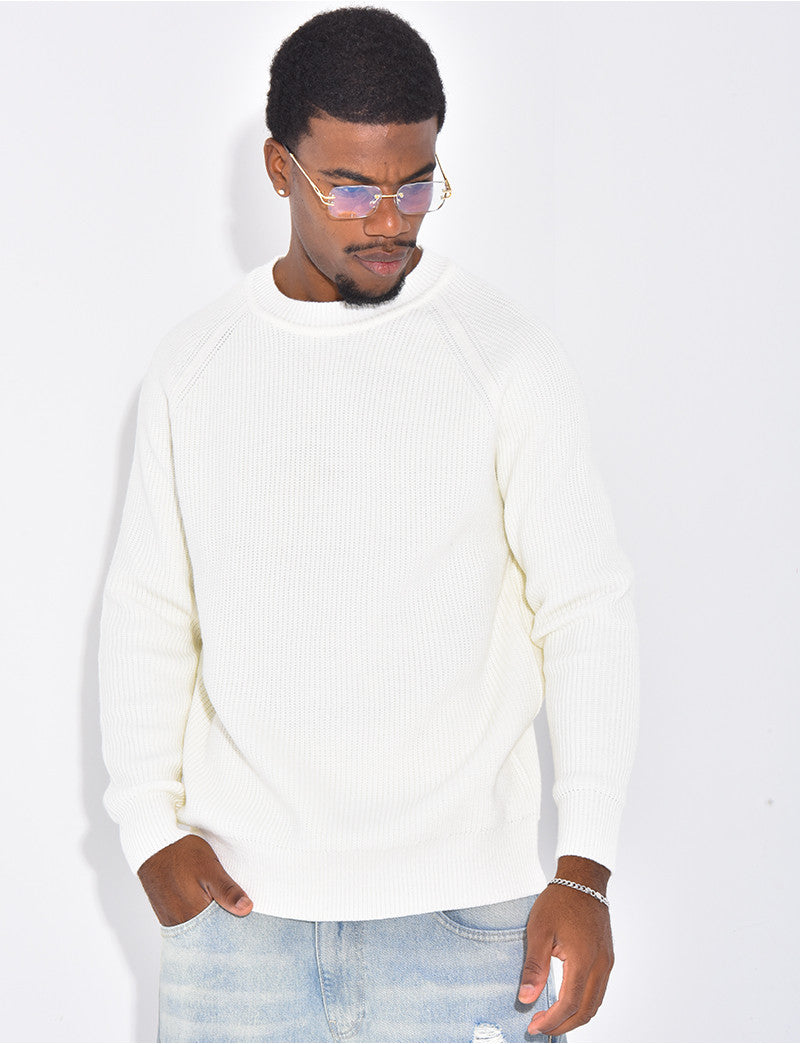 Pull en maille col rond