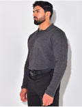 Pull fin à col et motifs