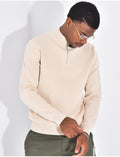 Pull fin à col zippé