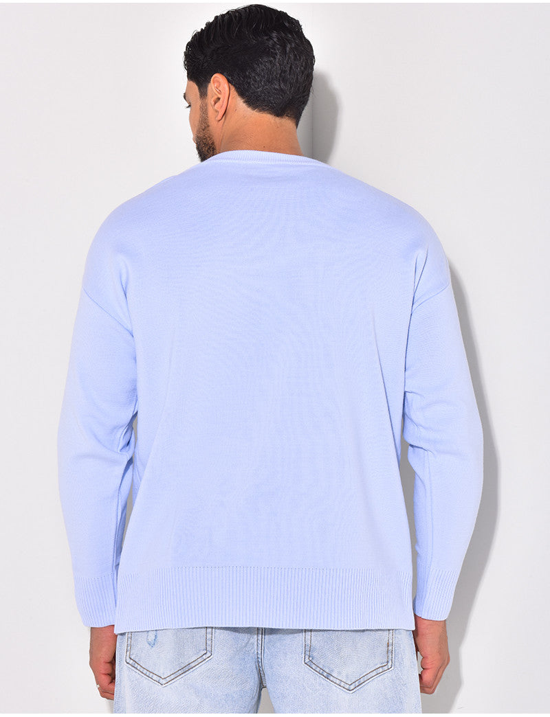 Pull fin à motifs coeur