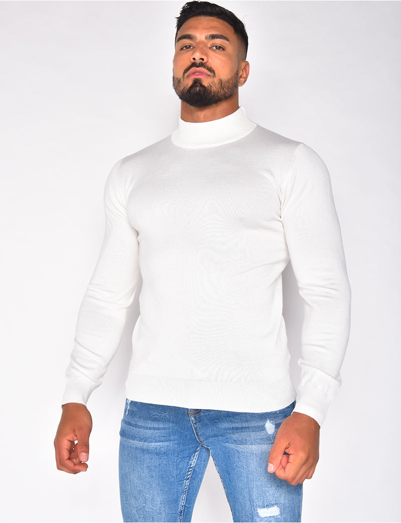 Pull fin à petit col