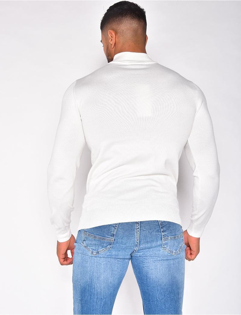 Pull fin à petit col