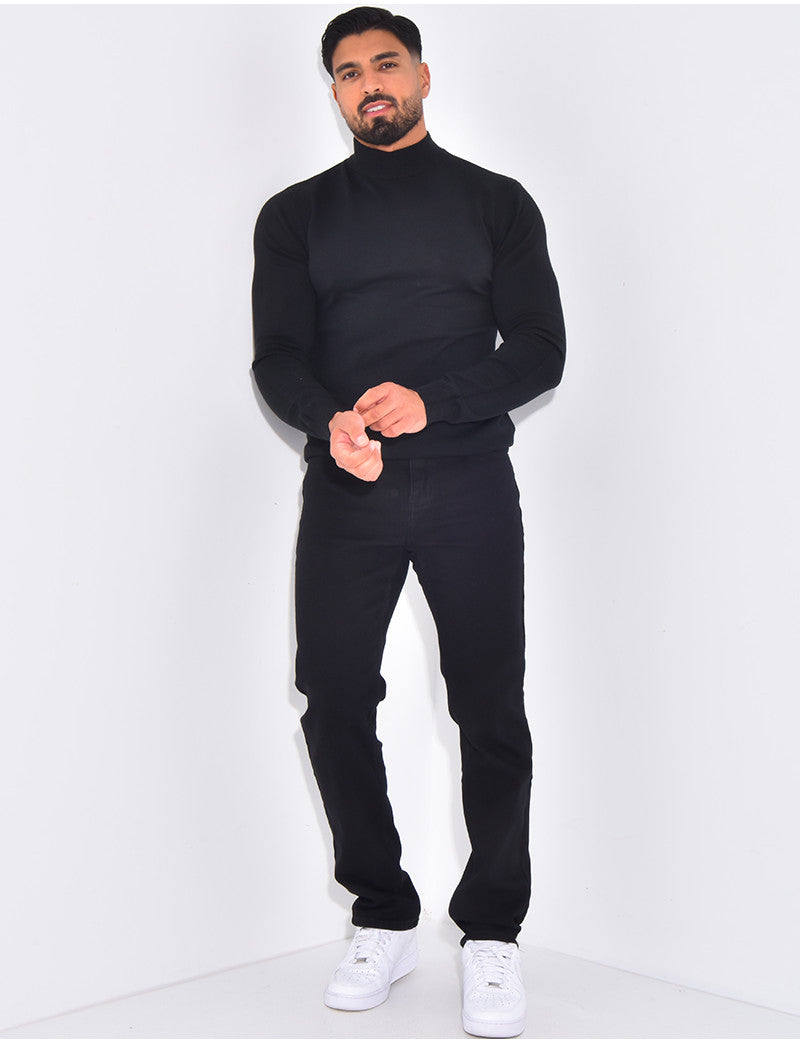 Pull fin col montant