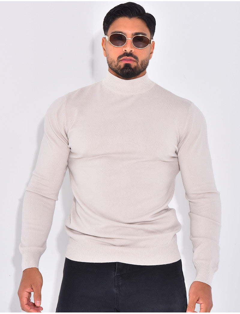Pull fin col montant