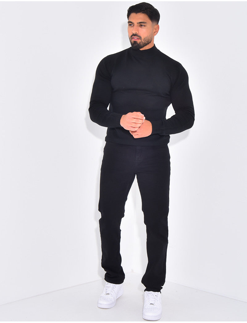Pull fin col montant