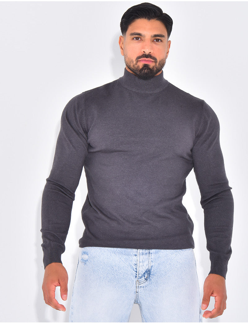 Pull fin col montant