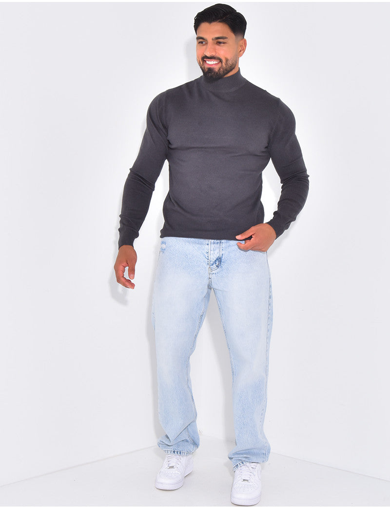 Pull fin col montant