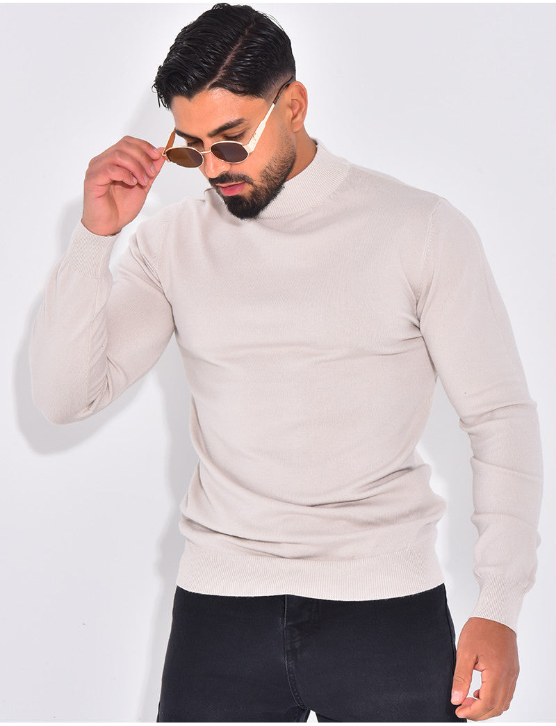Pull fin col montant