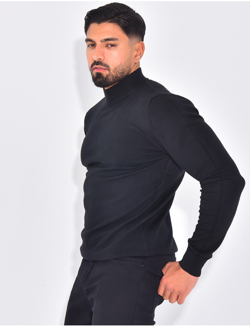 Pull fin col montant