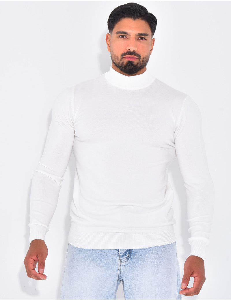 Pull fin col montant