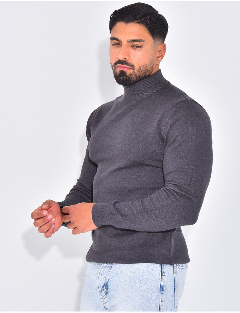 Pull fin col montant