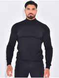 Pull fin col montant