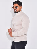 Pull fin col montant