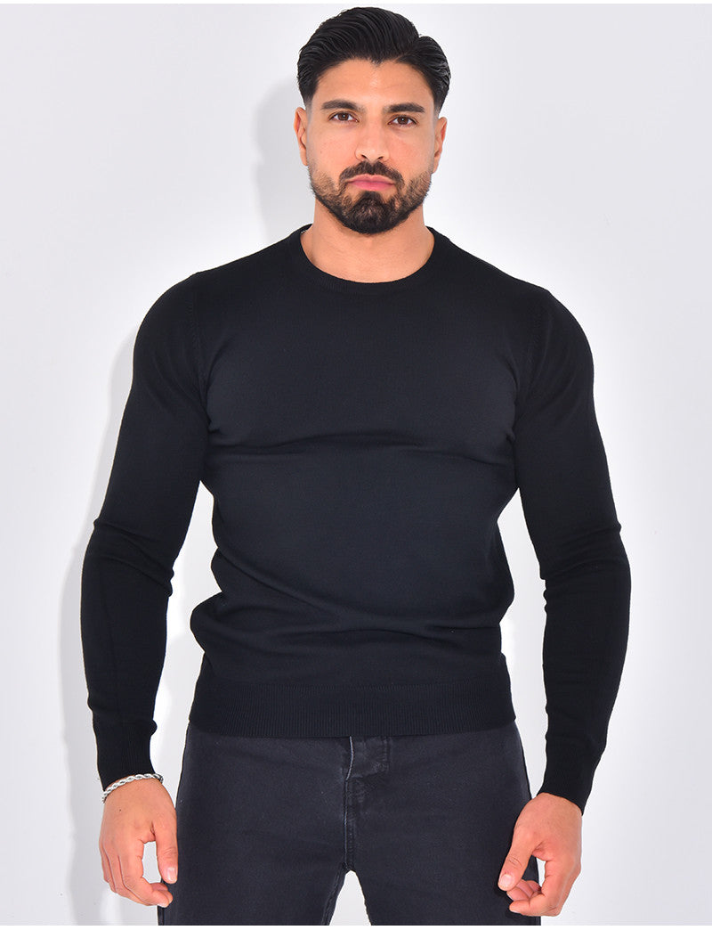 Pull fin col rond
