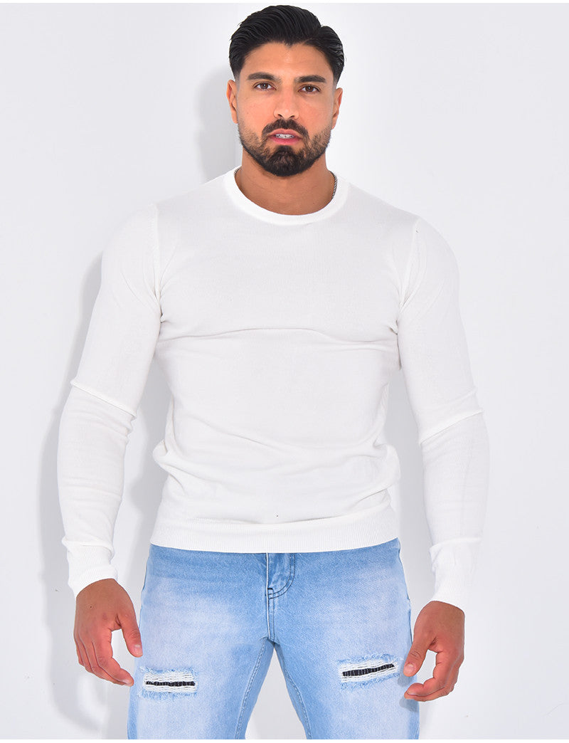 Pull fin col rond