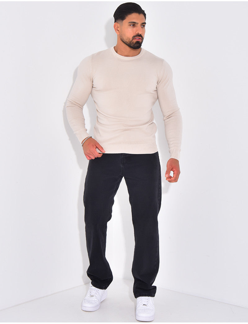 Pull fin col rond