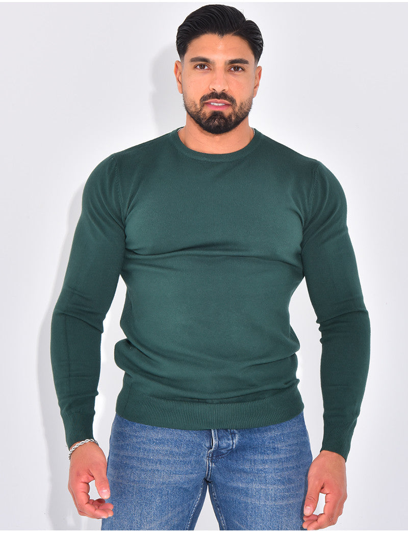 Pull fin col rond