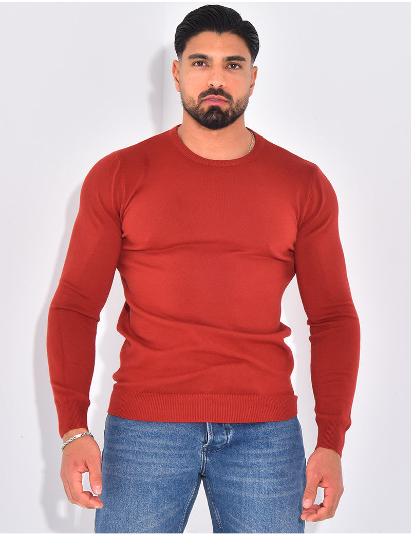 Pull fin col rond