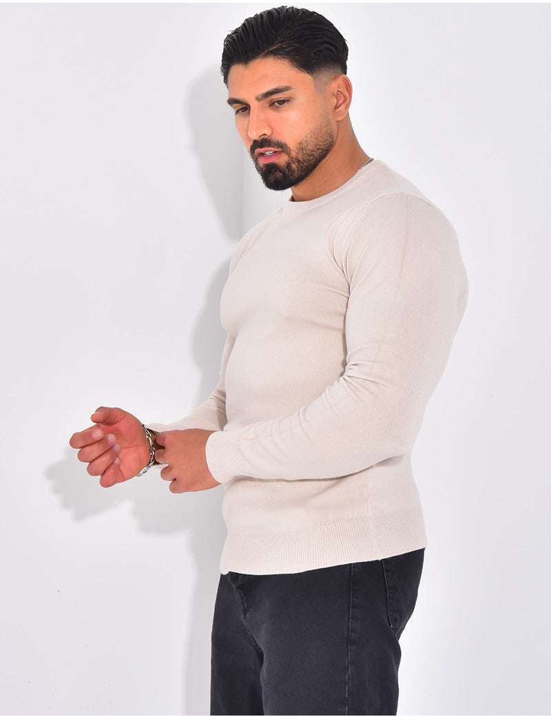Pull fin col rond