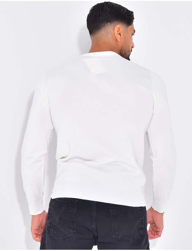 Pull fin col rond