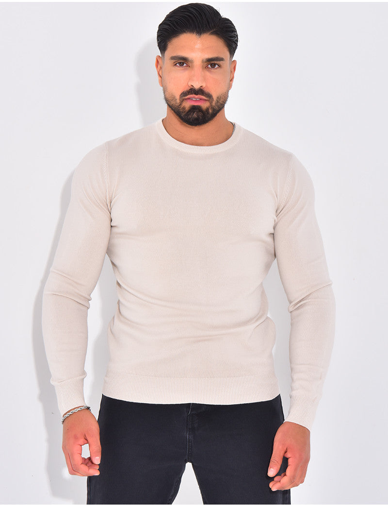 Pull fin col rond