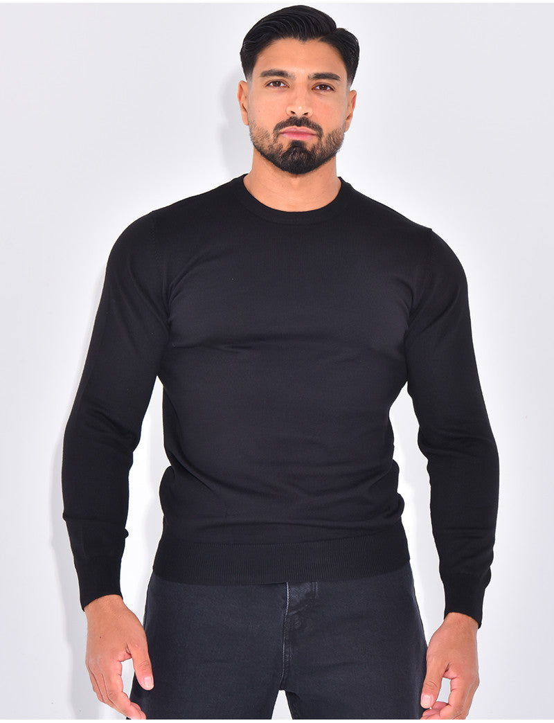 Pull fin col rond