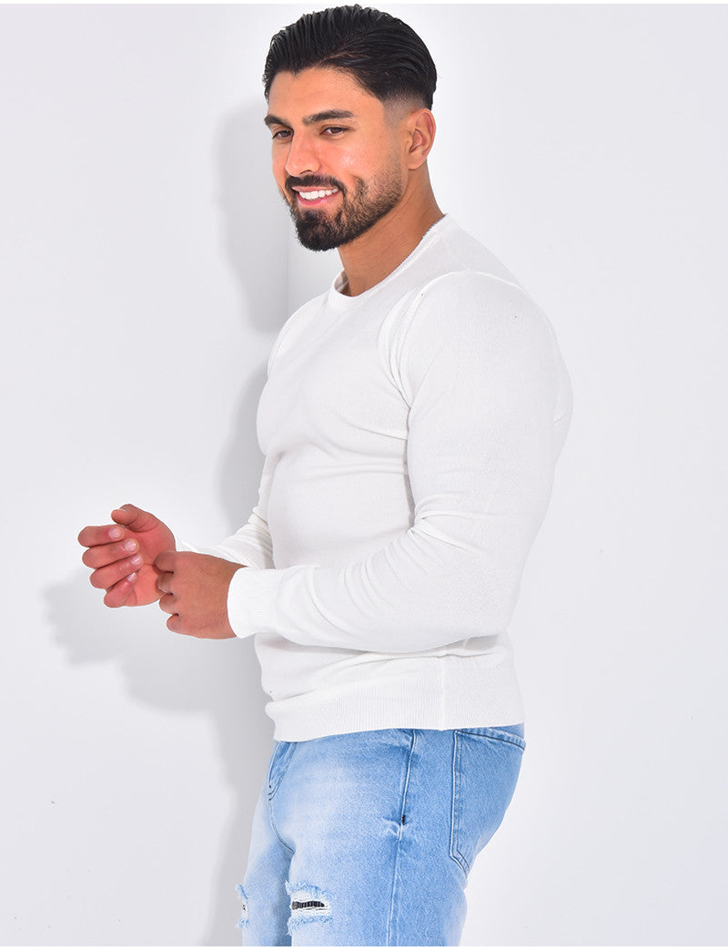 Pull fin col rond