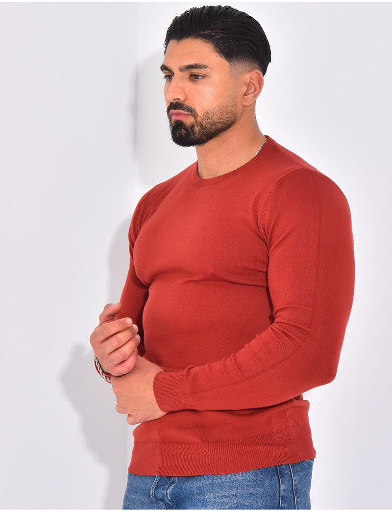 Pull fin col rond