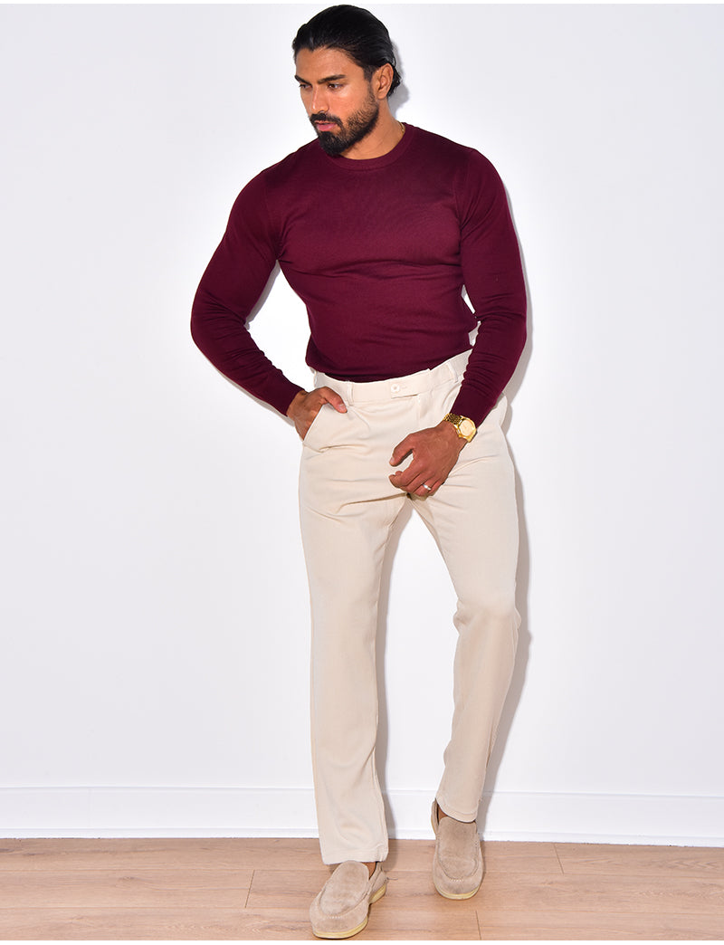 Pull fin col rond