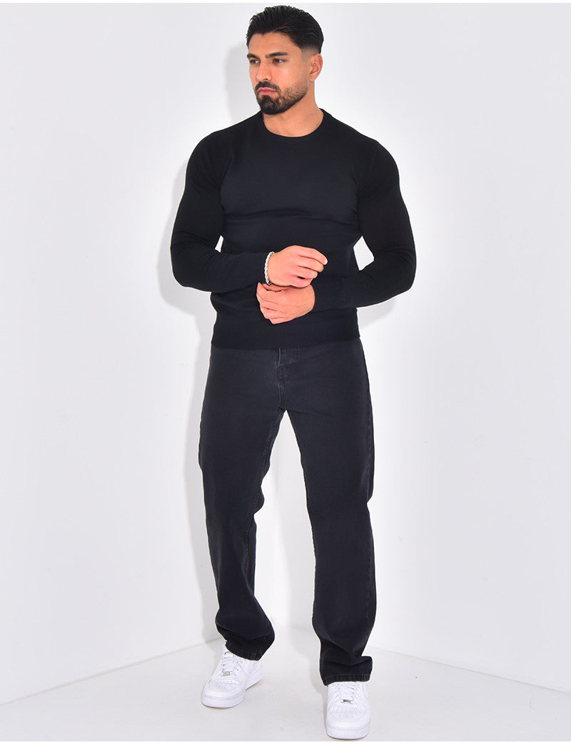 Pull fin col rond
