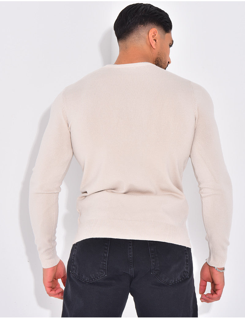 Pull fin col rond