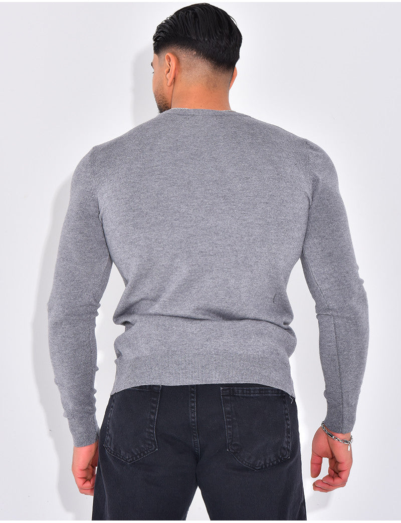 Pull fin col rond