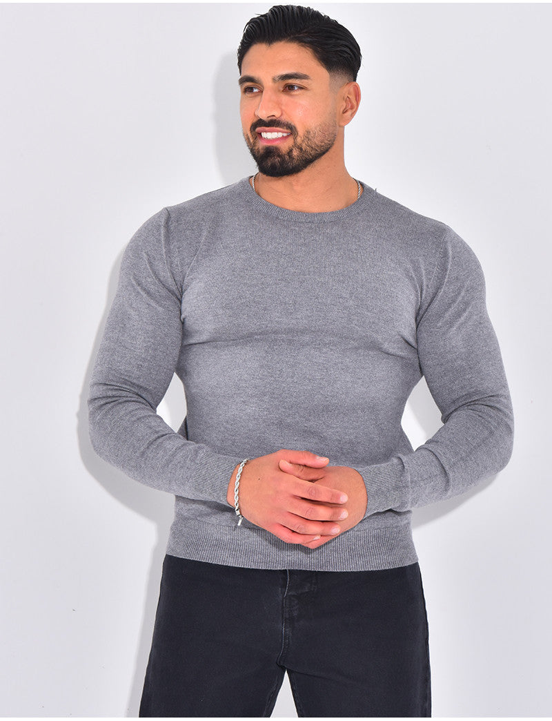 Pull fin col rond