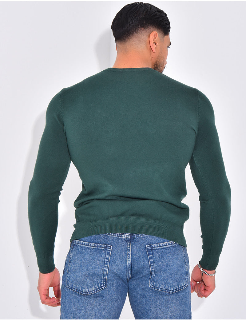 Pull fin col rond