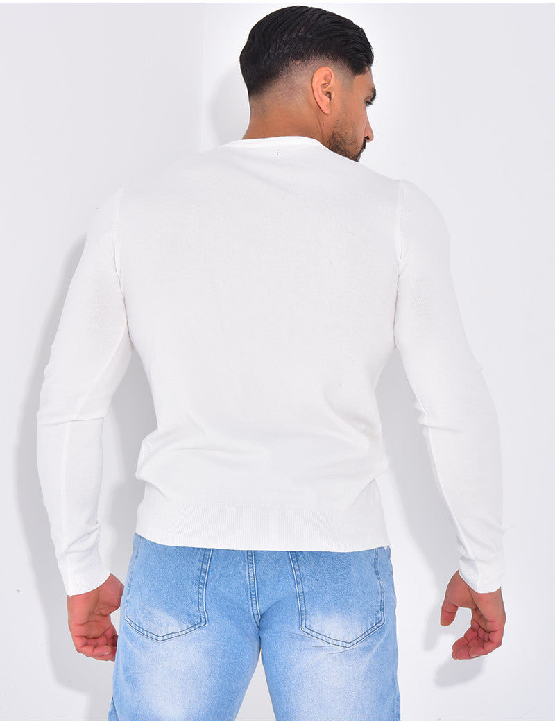 Pull fin col rond