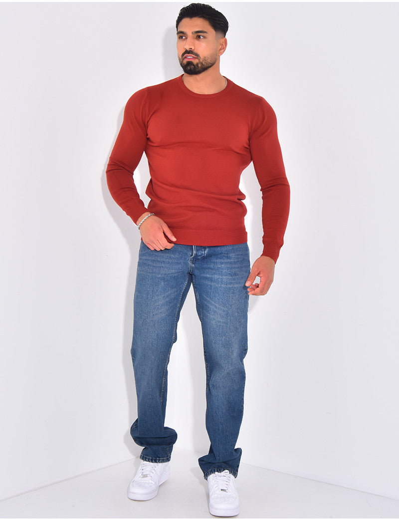 Pull fin col rond