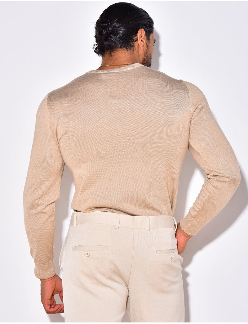 Pull fin col rond