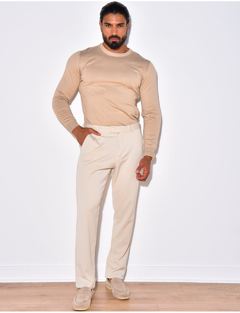 Pull fin col rond