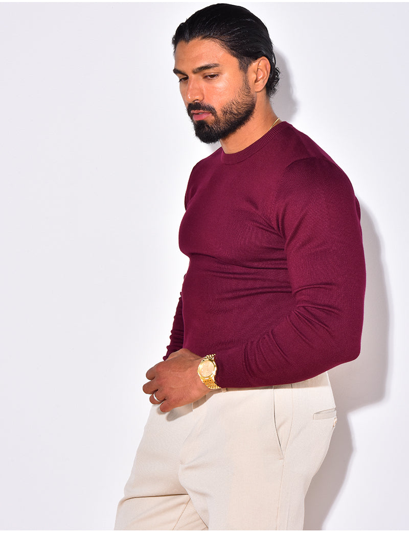 Pull fin col rond