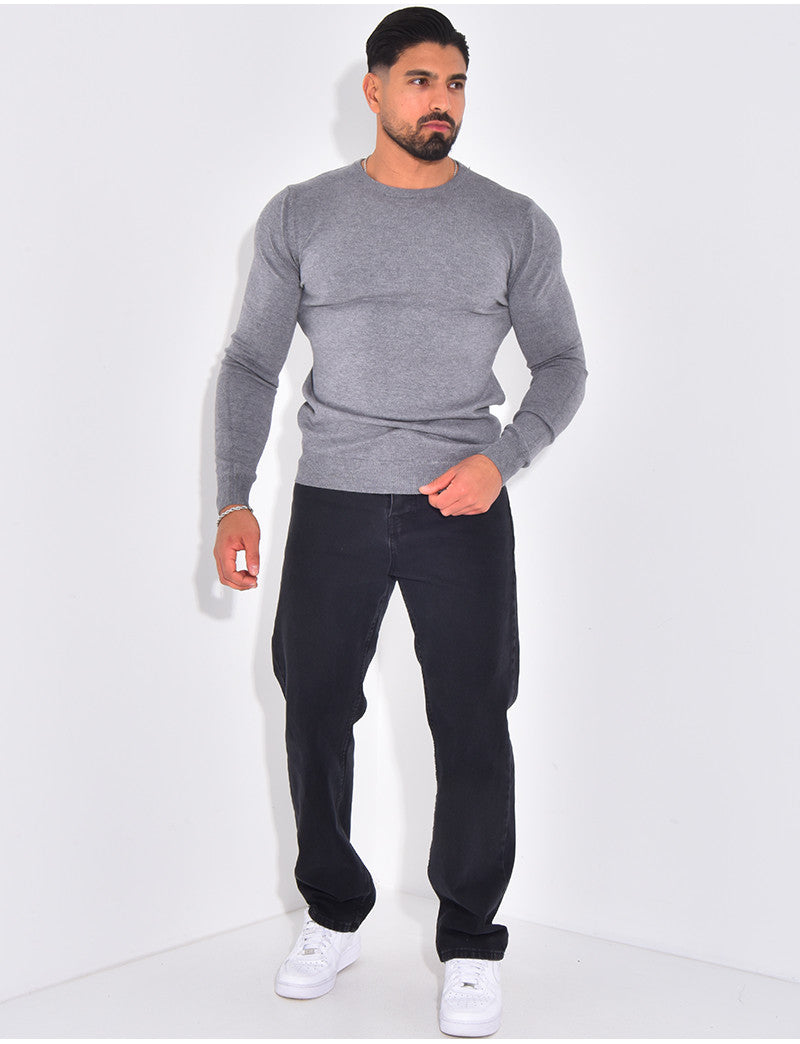 Pull fin col rond