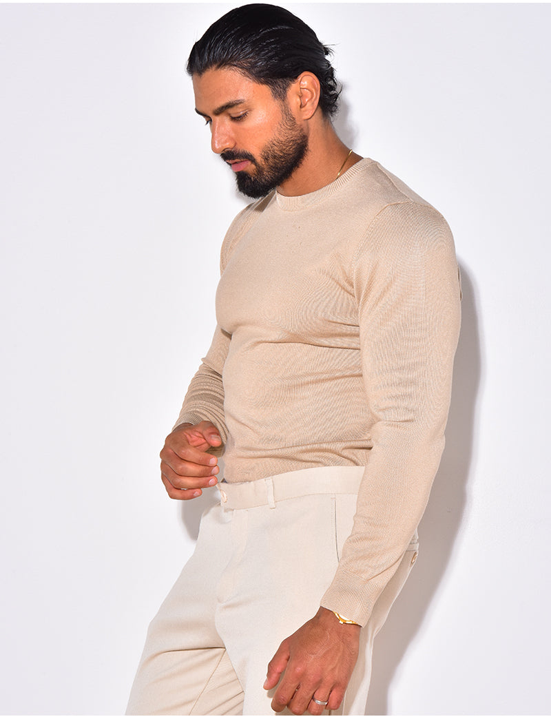 Pull fin col rond