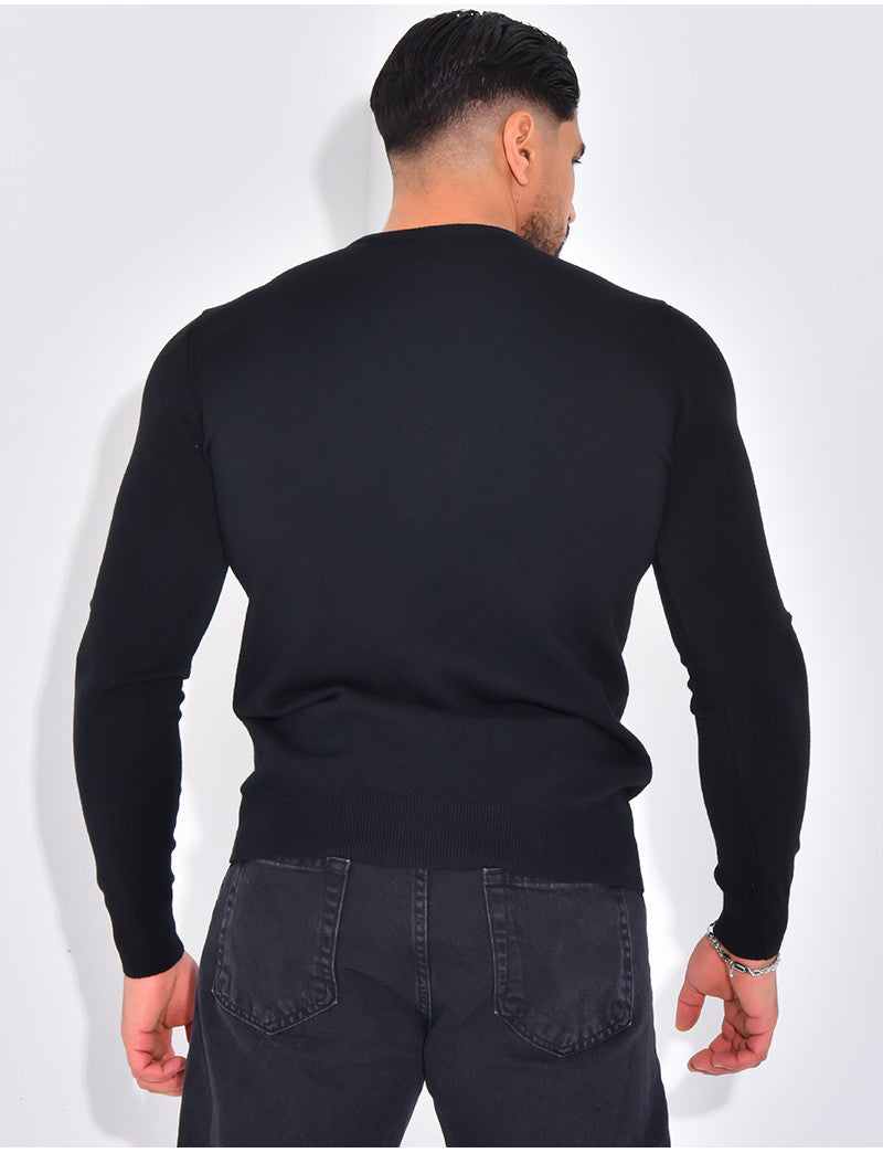 Pull fin col rond
