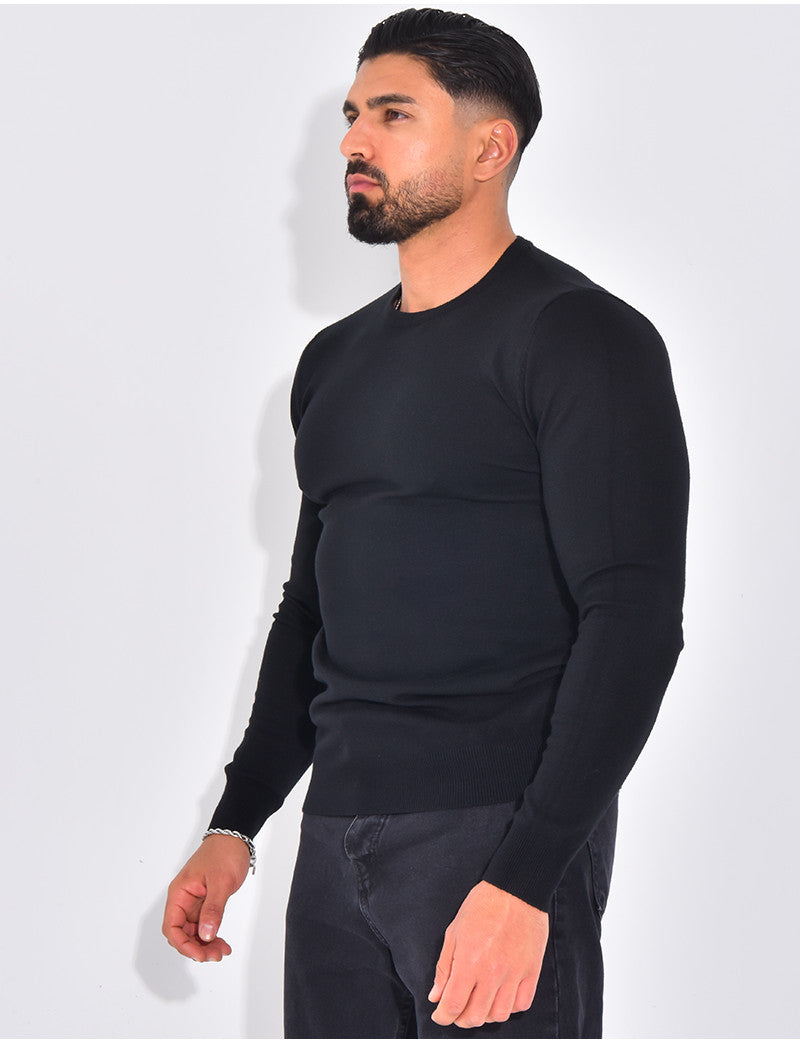 Pull fin col rond