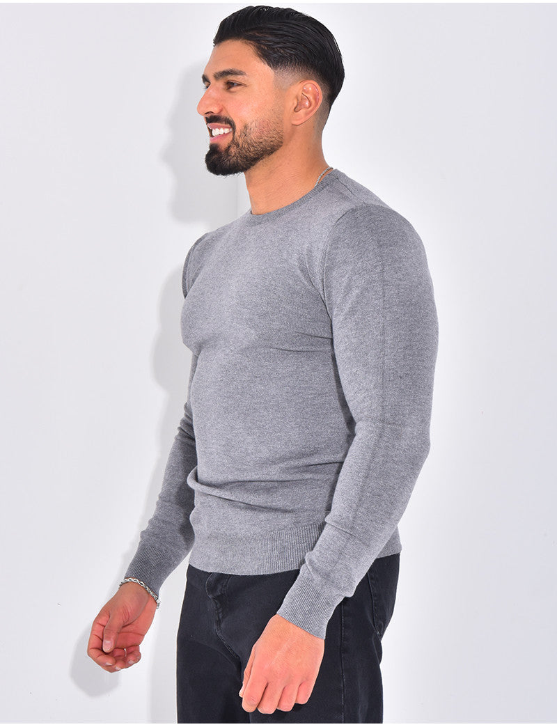 Pull fin col rond
