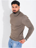 Pull fin col roulé