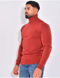 Pull fin col roulé