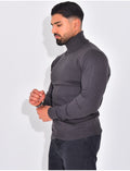 Pull fin col roulé