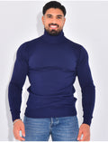 Pull fin col roulé