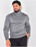 Pull fin col roulé