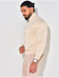 Pull fin col roulé